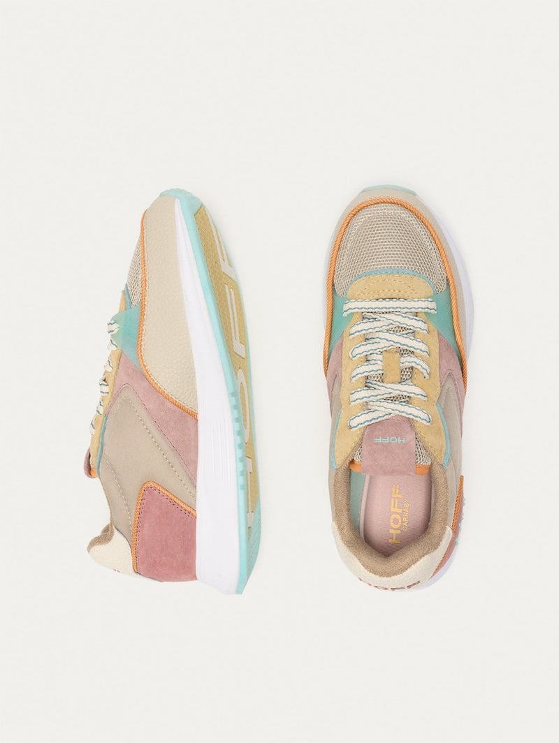 Women's Hoff District Carnaby Sneakers Khaki Pink Yellow | WMC9692PZ